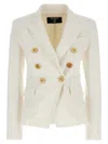 Balmain Double-breasted Six-button Jacket In White