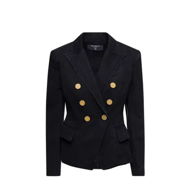 Balmain Double-breasted Denim Blazer