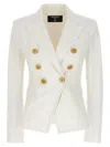 Balmain Double-breasted Six-button Jacket In White
