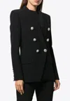 Balmain Double-breasted Fitted Blazer In Black