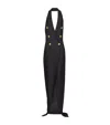 Balmain 6 Buttons Long Halterneck Knit Dress Clothing In Black