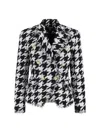 Balmain Distressed Lapel Jacket Structured Shoulders In Black