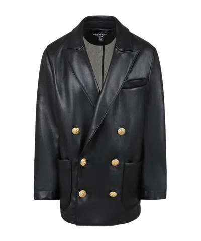 Balmain Double-breasted Jacket In Black