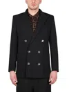 Balmain Button-embellished Wool Blazer In Black