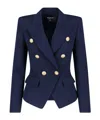 Balmain Double Breasted Jacket In Blue