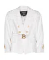 Balmain Double-breasted Long-sleeved Jacket In White
