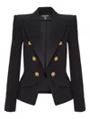 Balmain Double-breasted Peplum Blazer In Multi