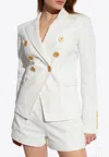 Balmain 6-button Denim Jacket In Cream