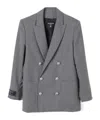 Balmain Double-breasted Suit Coat In Gray