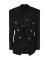 Balmain Button-embellished Wool Blazer In Black