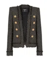Balmain Double-breasted Tweed Jacket In Black