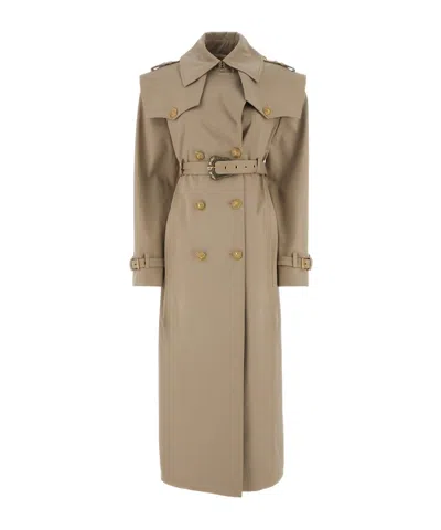 BALMAIN BALMAIN DOUBLE-BREASTED BELTED-WAIST MAXI TRENCH COAT