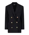 Balmain Double Breasted Blazer In Black