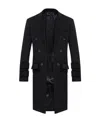 Balmain Double-breasted Virgin-wool Coat In Black