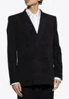 Balmain Double-breasted Wool Blazer In Black