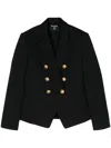 Balmain 6-button Double-breasted Wool Blazer In Black