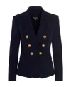 Balmain Double-breasted Wool Blazer In Black