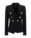 Balmain Wool Double-breasted Jacket In Black