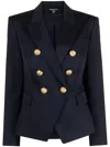 Balmain 6 Lion Button Wool Jacket Marine Blue In Blue