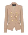 Balmain Double-breasted Wool Blazer In Nude