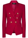 Balmain Classic Red Virgin Wool Double-breasted Blazer In Purple