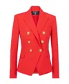 Balmain Classic Wool Blazer With Button Detail In Red