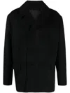 Balmain Double Breasted Short Coat In Black