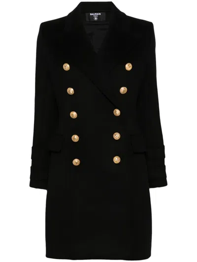 BALMAIN DOUBLE-BREASTED WOOL COAT
