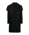 Balmain Double Lapel Double-breasted Coat In Black