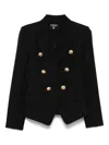 Balmain Wool Blazer With Iconic Metal Buttons In Black