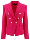 Balmain Double-breasted Grain De Poudre Cotton Blazer