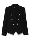 Balmain Black Grain De Poudre 6-button Tailored Jacket In Black