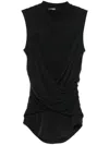 Balmain Double-collar Top In Black