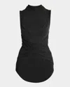 Balmain Double-collar Twisted Tank Top In Black