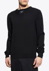 Balmain Double-collar Wool Knit Sweater In Black