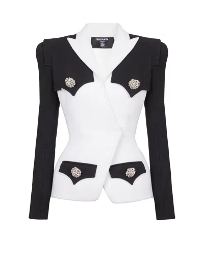 Balmain Double Crepe Jacket In Black