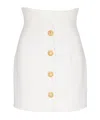 Balmain Double Crepe Tulip Skirt With Buttons In White