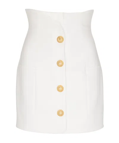 BALMAIN DOUBLE CREPE TULIP SKIRT WITH BUTTONS