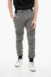 Balmain Double Jersey Biker Sweatpants With Monogram Motif In Multi