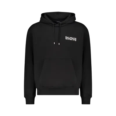 Pre-owned Balmain Double Logo Cotton Hoodie 'black' | Men's Size M