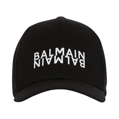 Pre-owned Balmain Double Loto Cotton Hat 'black' | Men's Size Onesize