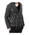 Balmain Double Zip Biker Jacket In Black