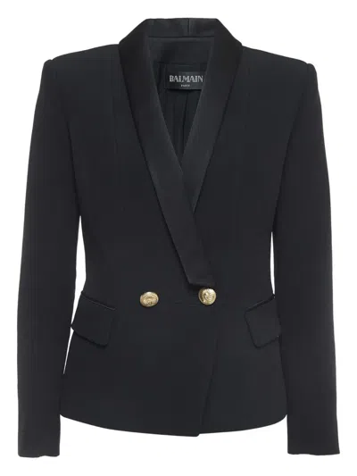 Pre-owned Balmain Double-breasted Blazer In Black