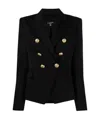 Balmain Double-breasted Wool Blazer In Black