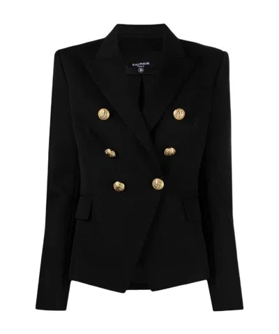 Balmain Double-breasted Blazer In Black