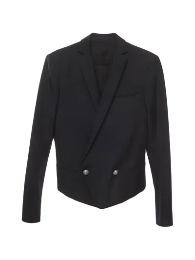 Pre-owned Balmain Double-breasted Blazer In Blue