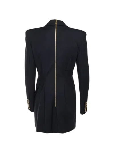 Pre-owned Balmain Double-breasted Blazer Dress In Black