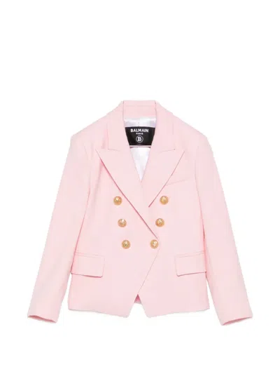 Balmain Kids' Double-breasted Blazer In Pink