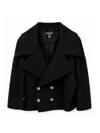 Balmain Double-breasted Coat In Black