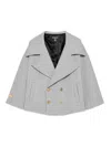Balmain Double-breasted Coat In Gray